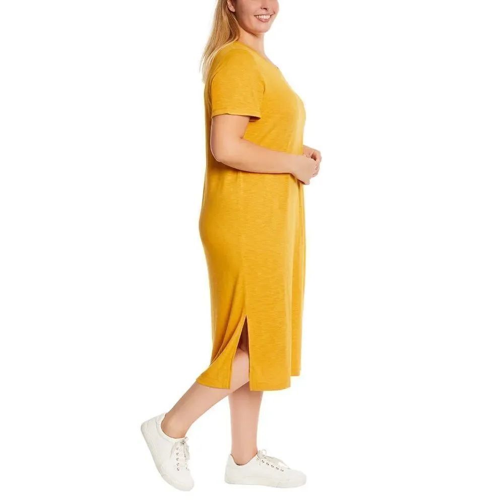 NEW! Jessica Simpson Ladies Midi Dress in color Goldenrod - Picture 6 of 9